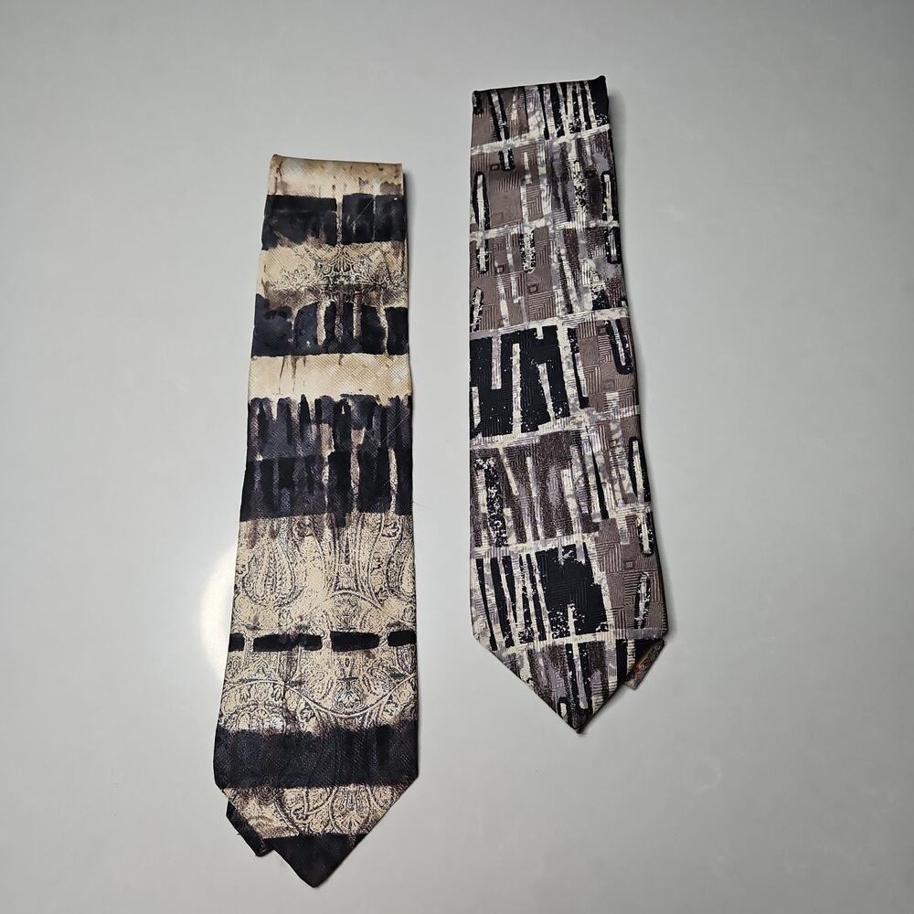 Bruno Piattelli Silk Necktie Lot of 2 Made in Italy